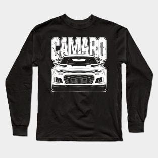 Chevy Camaro ZL1 White Print Long Sleeve T-Shirt